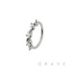 CZ MULTI SWIRL 316L SURGICAL STEEL HOOP NOSE RING 